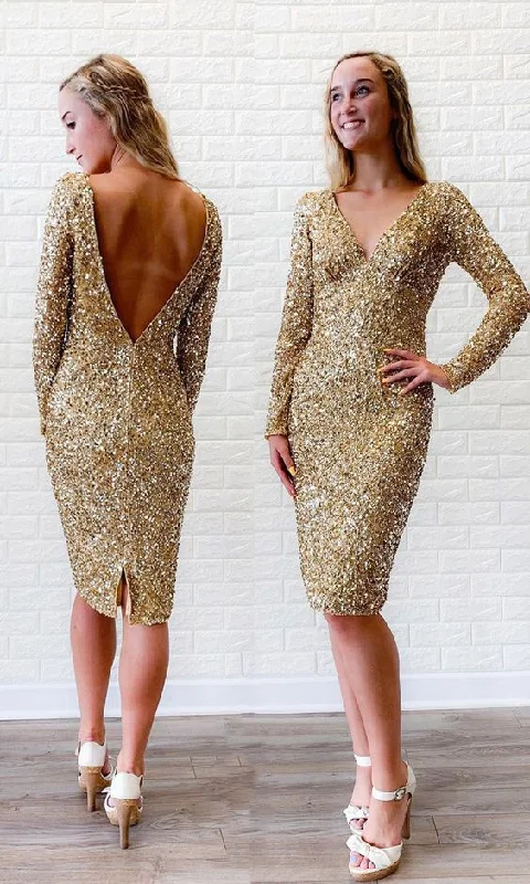 Sequins Prom Dresses Short, Fashion Forward Fitted Party Dresses    cg19274