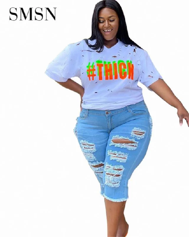OSINA Best Design Street Sexy Hollow Out Denim Cropped Rough Edge Trousers Knee-Length Plus Size Ripped Women'S Jeans Trousers Evening Elegant OSINA Best Design Street Sexy Hollow Out Denim Cropped Rough Edge Trousers Knee-Length Plus Size Ripped Women'S Jeans Trousers Evening Elegant