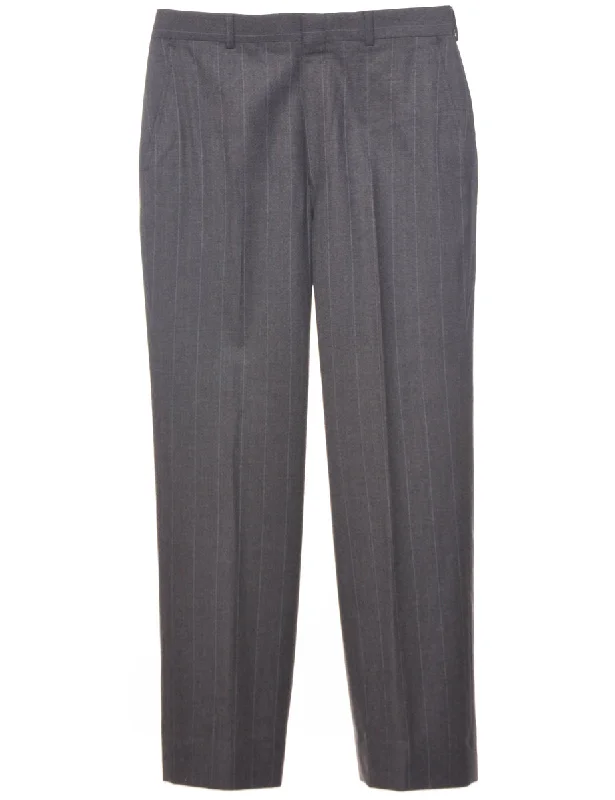 Striped Pattern Trousers - W33 L31 Trousers Yoga Stretchy
