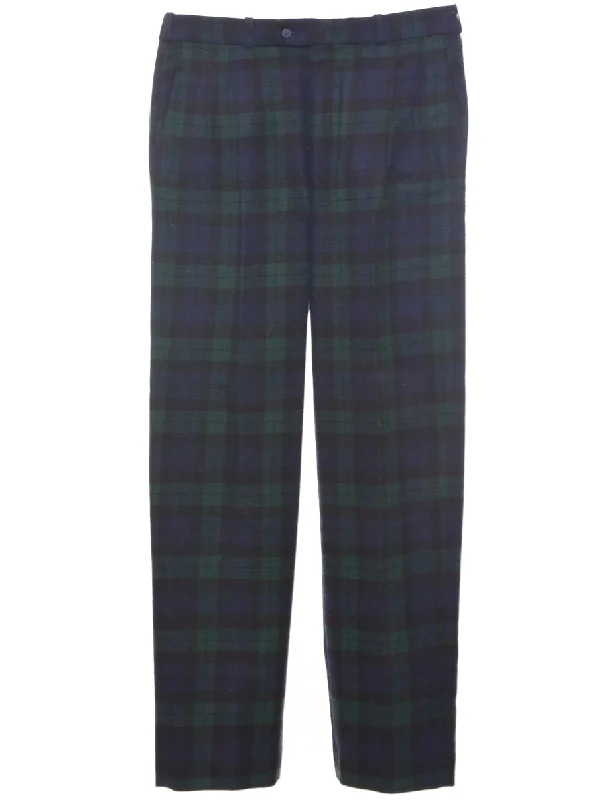 Tartan Trousers - W33 L31 Trousers Spring Floral