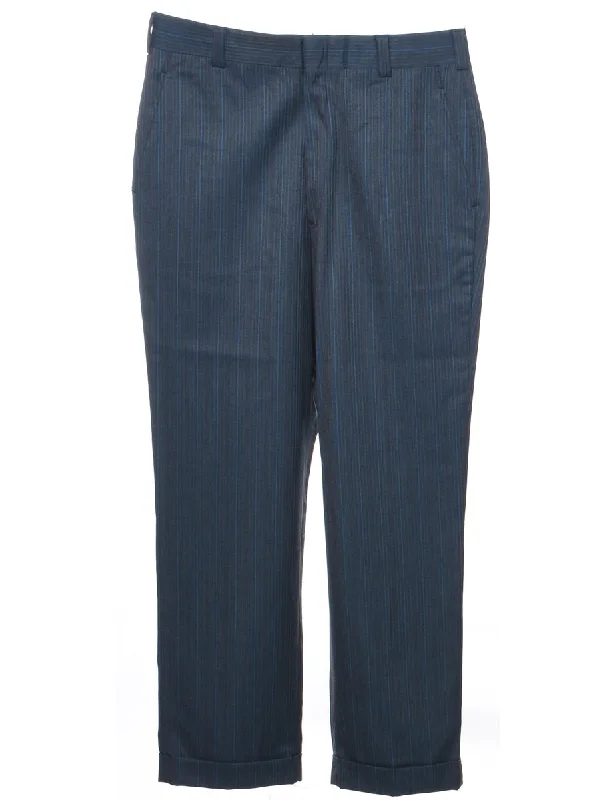 Striped Pattern Trousers - W34 L31 Trousers sophisticated sleek