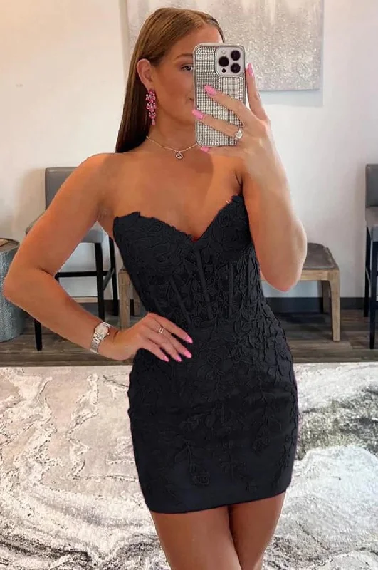 Black Lace Homecoming Dress ,School Party Dress, Evening Dress, Formal Dress