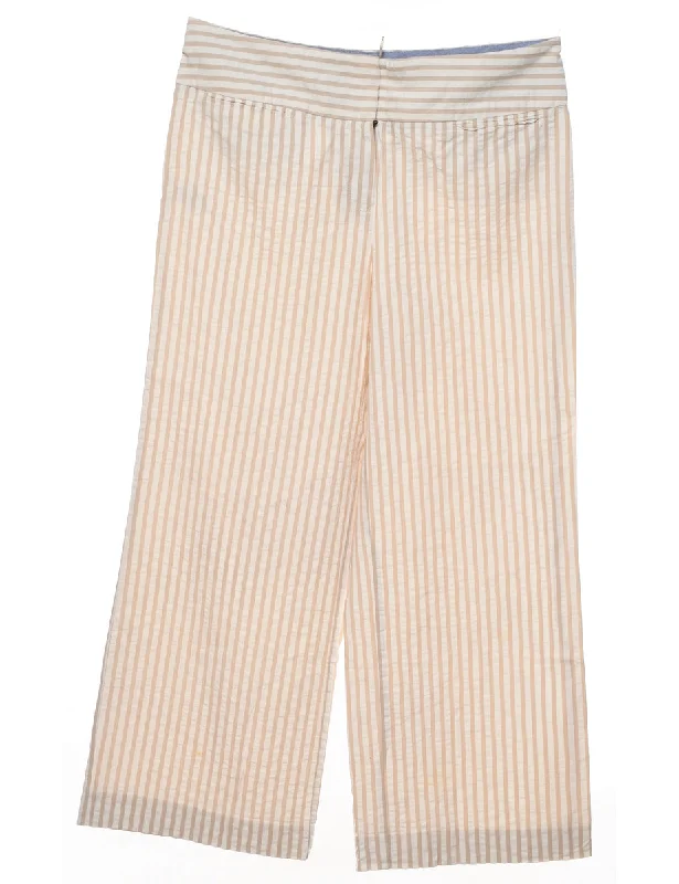 Tommy Hilfiger Striped Wide-Leg Y2K Trousers - W32 L29 Trousers Timeless Classic
