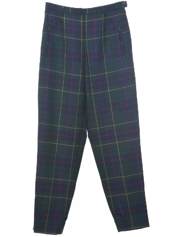 Wool Pendleton Checked Pattern Trousers - W26 L27 Trousers New Arrival