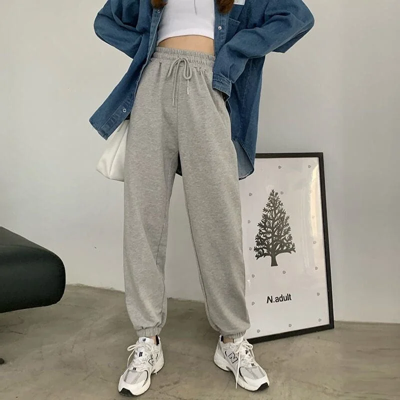 DressBetty - Women's Sports Pants Oversize Gray Joggers Sweatpants Women Loose Track Black Jogging Trousers For FemaleFashion Trousers stylish elegant DressBetty - Women's Sports Pants Oversize Gray Joggers Sweatpants Women Loose Track Black Jogging Trousers For FemaleFashion Trousers stylish elegant