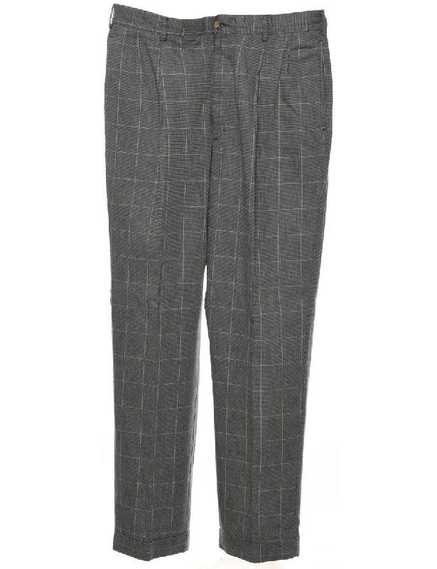 Tommy Hilfiger Dark Grey Checked Trousers - W36 L32 Trousers Review Highly