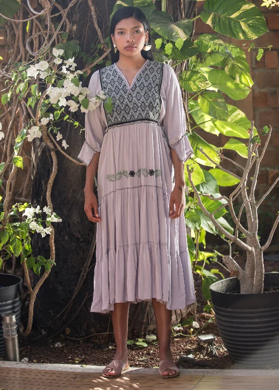 El Quetzal Dress - Light Grey