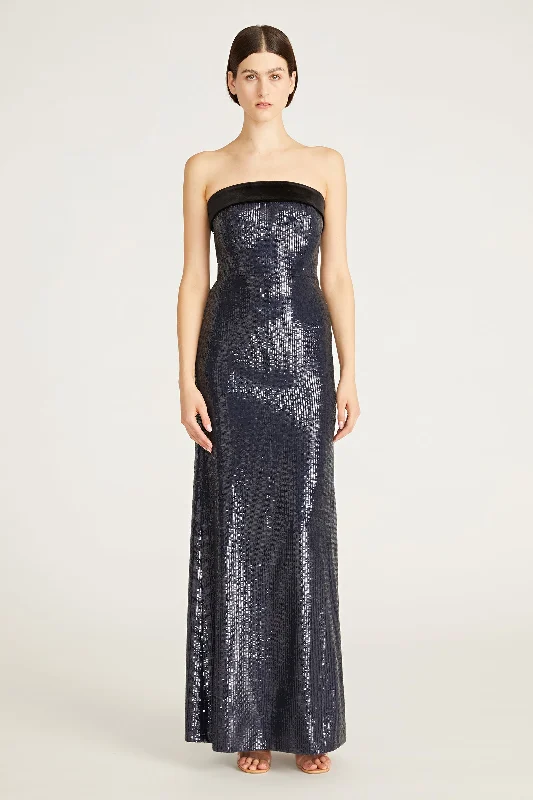 Monique Lhuillier Reese Sequins Long Dress