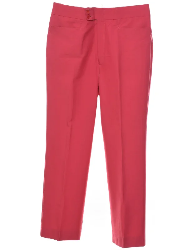 Straight-Fit Pink Classic Trousers - W38 L31 Trousers Vintage Classic