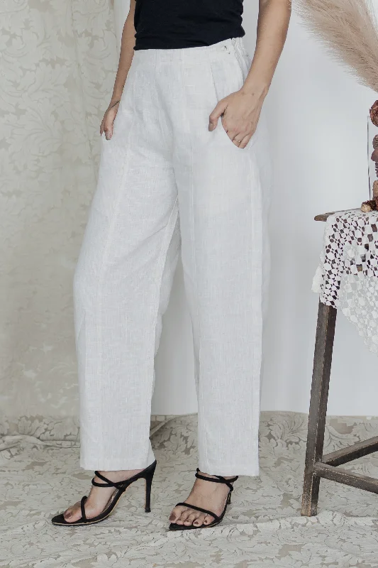 DITI Beige Linen Trousers Trousers New Arrival
