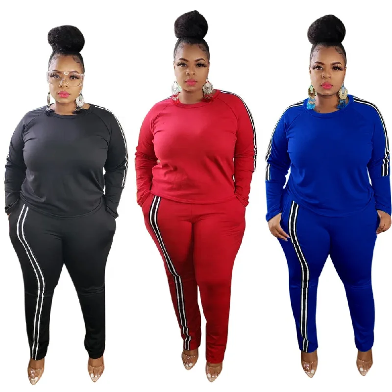 Fashion Fall and winter casual women sportswear long-sleeved trousers solid color striped plus size 5XL sports suit Trousers Prom Sequined Fashion Fall and winter casual women sportswear long-sleeved trousers solid color striped plus size 5XL sports suit Trousers Prom Sequined