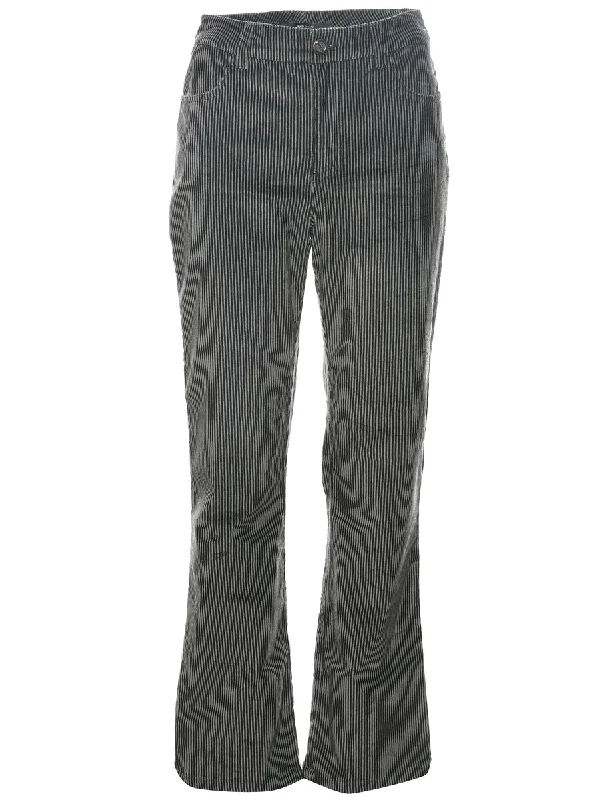 Striped Boot Cut Trousers - W29 L30 Trousers Modern Contemporary