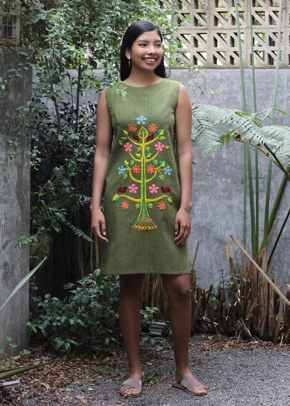 Vintage Embroidered Dress - Telas Tlaquepaque