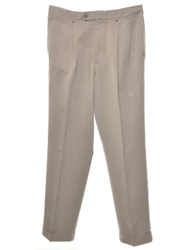 Stafford Light Brown Suit Trousers - W34 L32 Trousers Summer Linen