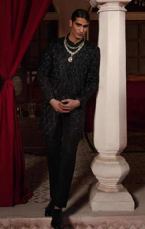 Black Sherwani Trousers Style Pakistani Groom Dress Trousers Occasion Special