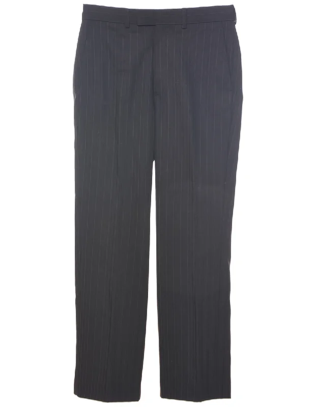 Wool Pinstriped Trousers - W30 L29 Trousers Recommended Stylist