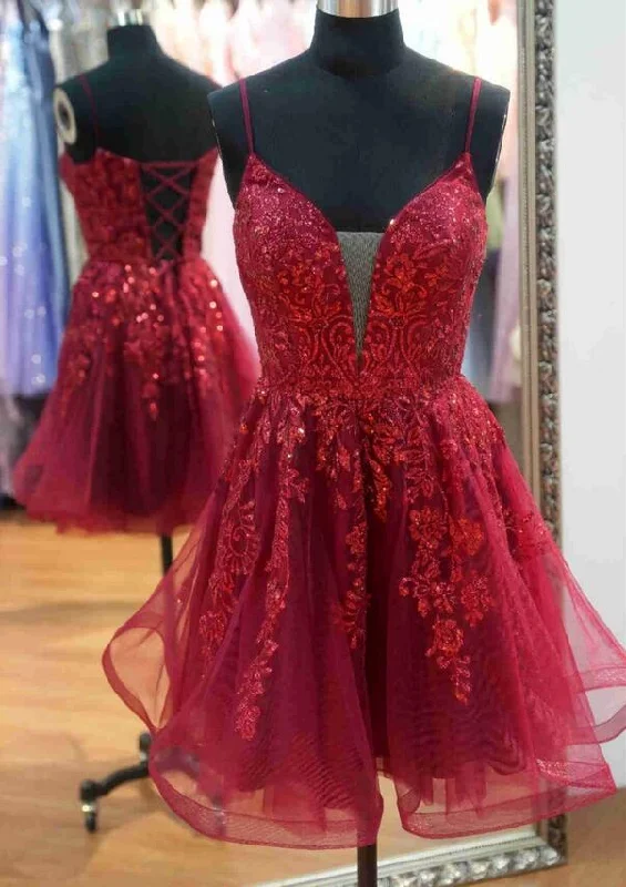Straps Sequins Lace/Tulle  Homecoming Dress