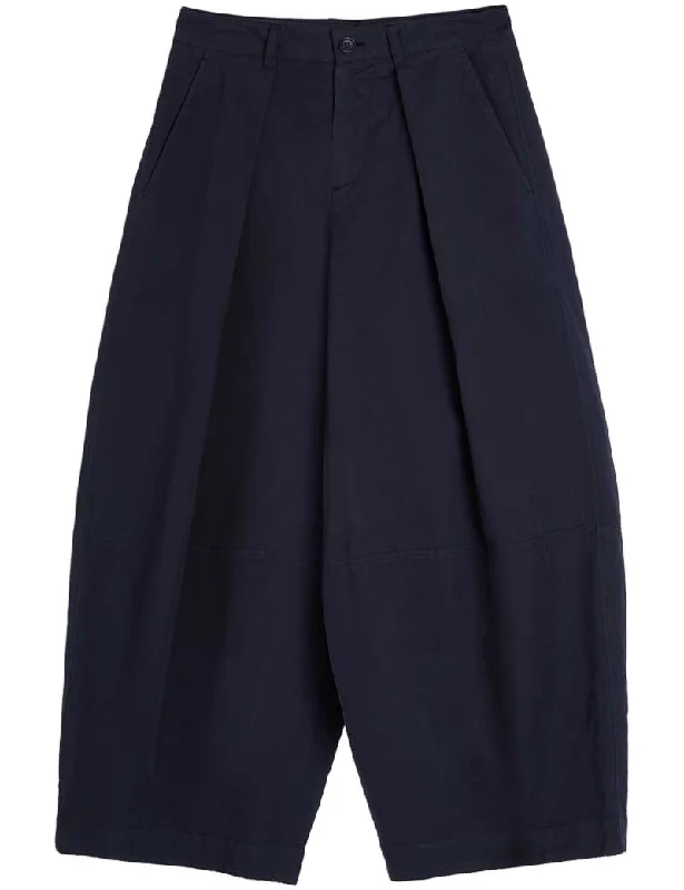 YMC Deadbeat Trousers Navy Trousers Silk Elegant