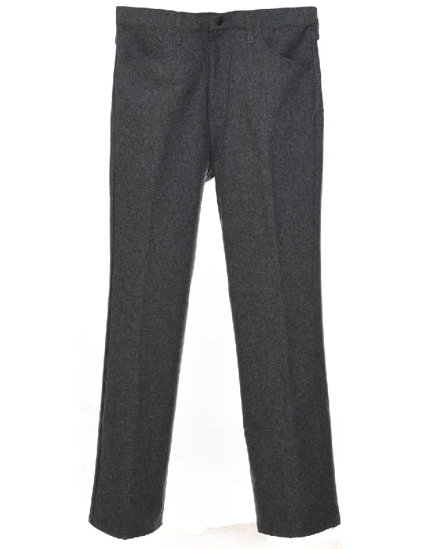 Wrangler Dark Grey Straight-Fit Trousers - W36 L34 Trousers stylish modern