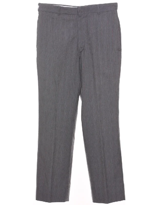 Striped Pattern Light Grey Trousers - W30 L28 Trousers Top Rated