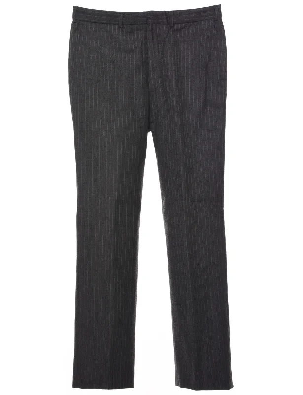 Wool Pinstriped Trousers - W32 L30 Trousers Essential Wardrobe