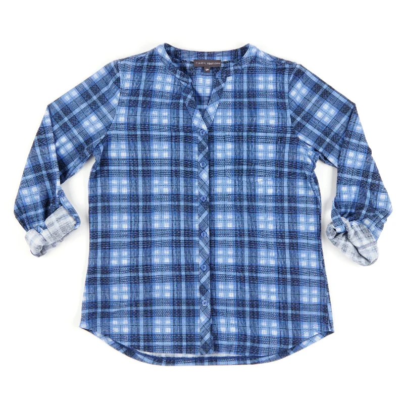 Classic Editions Classic Flair Women's Knit Plaid Shirt Mesh Blend Leather Blend Suede Blend Classic Editions Classic Flair Women's Knit Plaid Shirt Mesh Blend Leather Blend Suede Blend