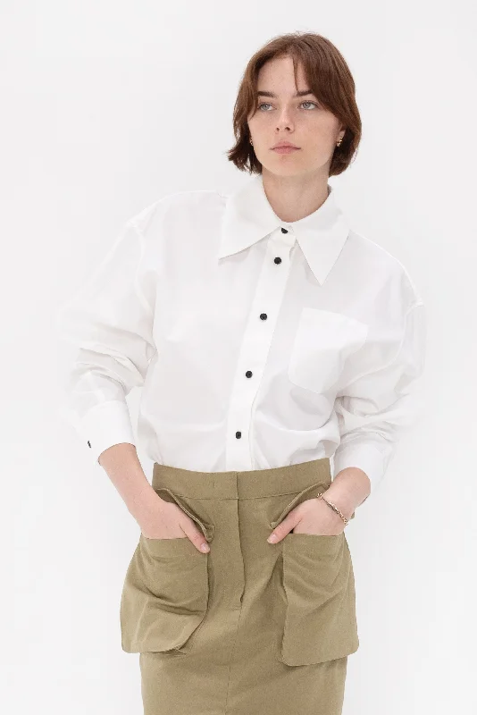 Button Down Banana Shirt in Cotton, Optic White Jersey Fabric Tulle Fabric Batik Fabric Button Down Banana Shirt in Cotton, Optic White Jersey Fabric Tulle Fabric Batik Fabric