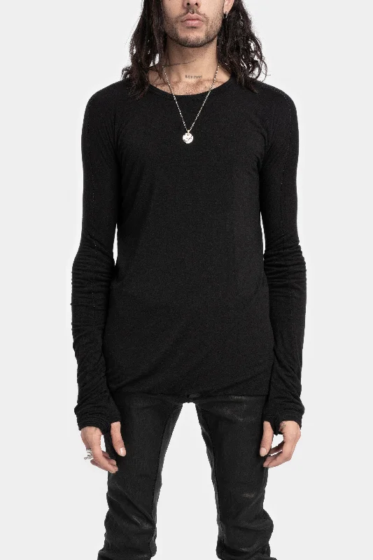 Double layer cashmere blend long sleeve T-Shirt Graphic T-Shirt Round Neck Polyester Double layer cashmere blend long sleeve T-Shirt Graphic T-Shirt Round Neck Polyester