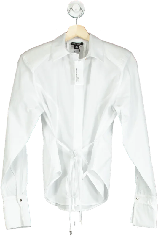 Karen Millen White Cotton Poplin Waist Detail Woven Shirt UK 6 Chenille Fabric Brocade Fabric Lace Fabric Karen Millen White Cotton Poplin Waist Detail Woven Shirt UK 6 Chenille Fabric Brocade Fabric Lace Fabric