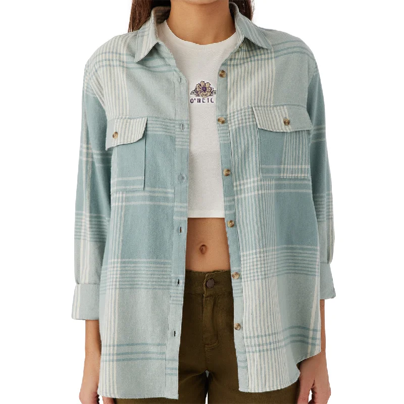 O'Neill Women's Brooks Long Sleeve Button-Up Flannel Shirt Houndstooth Herringbone Solid O'Neill Women's Brooks Long Sleeve Button-Up Flannel Shirt Houndstooth Herringbone Solid