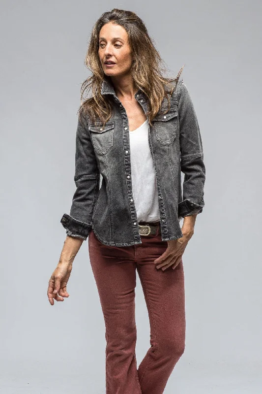 Sweetwater Denim Shirt In Mid-Grey Solid Print Embellished