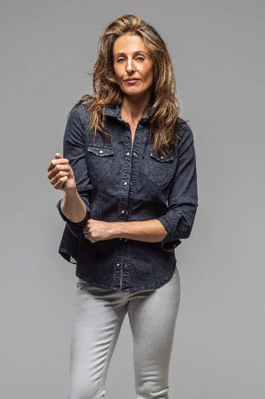 Sweetwater Stone Wash Denim Shirt In Anthracite Wool Fabric Cashmere Fabric Tweed Fabric