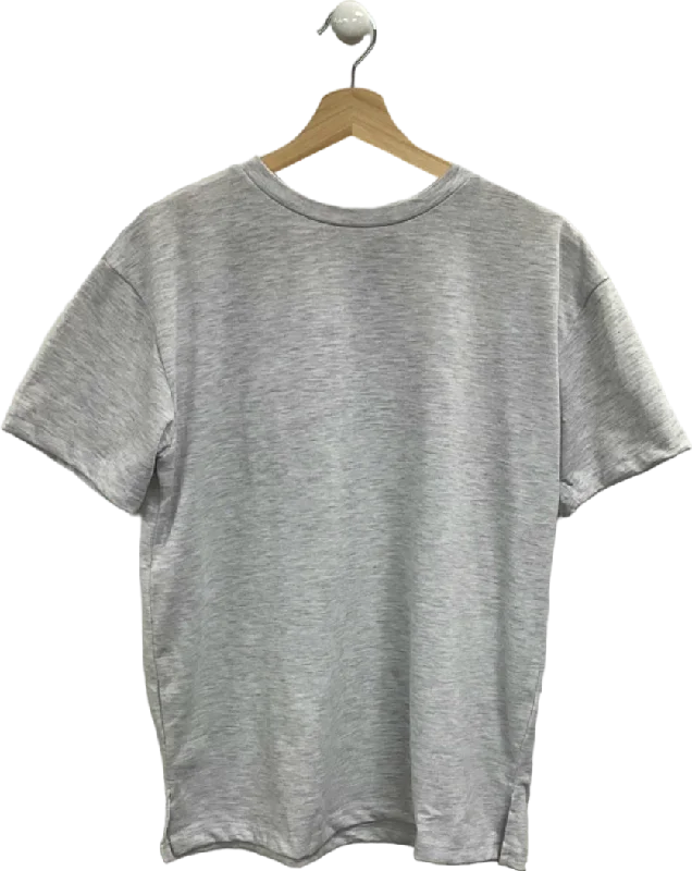 In The Style Grey Marl Oversized Boyfriend Embroidered Sleeve T-Shirt UK 8 Welt Pockets Slit Pockets Flap Pockets In The Style Grey Marl Oversized Boyfriend Embroidered Sleeve T-Shirt UK 8 Welt Pockets Slit Pockets Flap Pockets