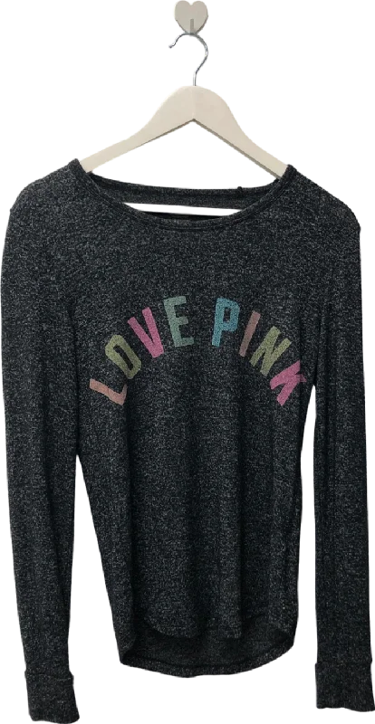 victoria's secret Black Love Pink Shirt Women's Long Sleeve UK XS Casual Formal Business victoria's secret Black Love Pink Shirt Women's Long Sleeve UK XS Casual Formal Business